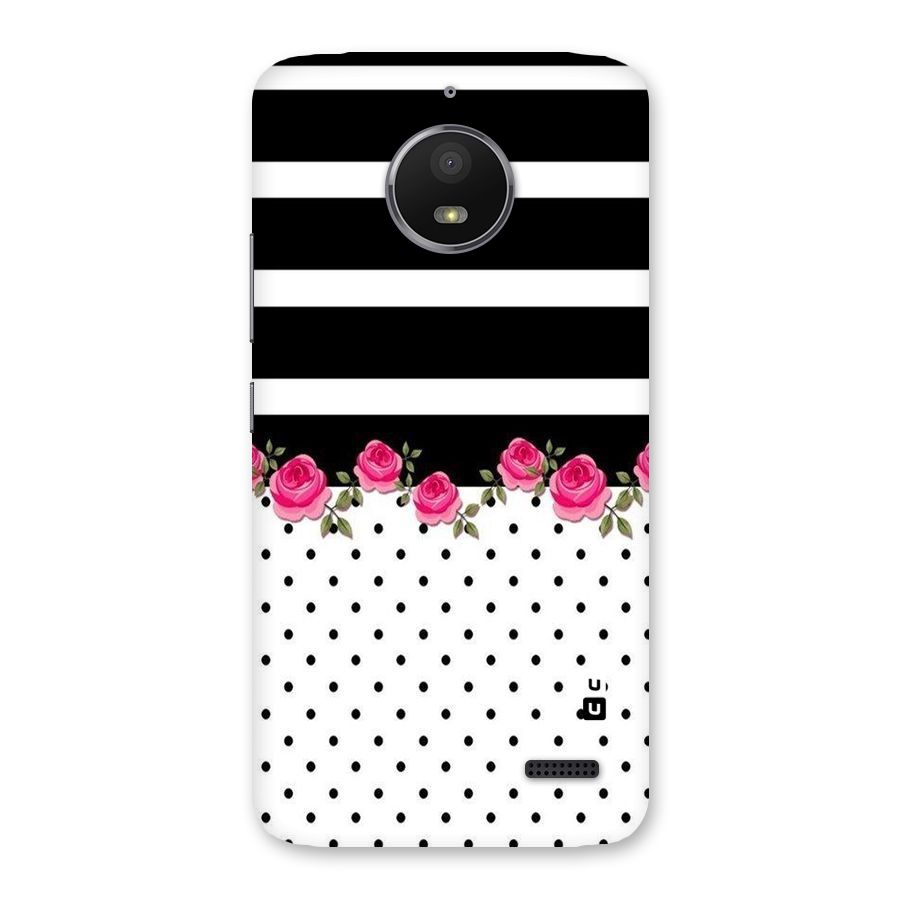 Dots Roses Stripes Back Case for Moto E4