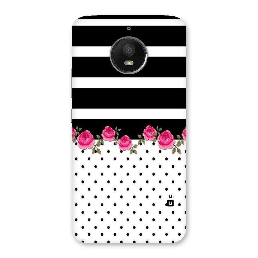 Dots Roses Stripes Back Case for Moto E4 Plus