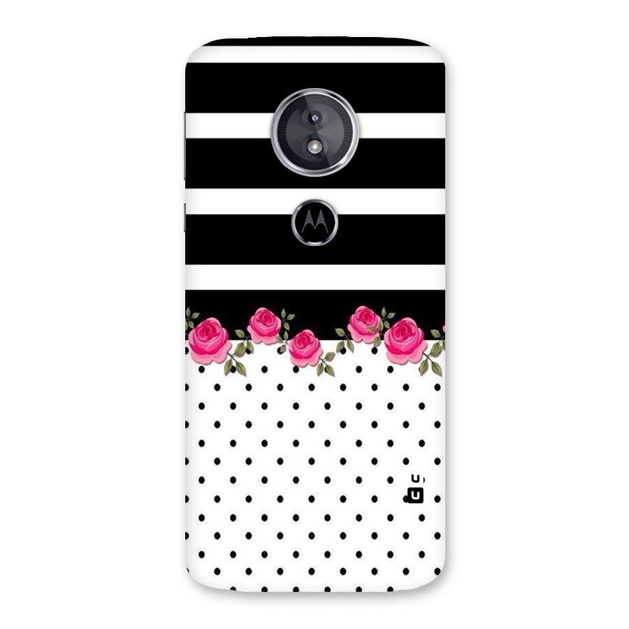 Dots Roses Stripes Back Case for Moto E5