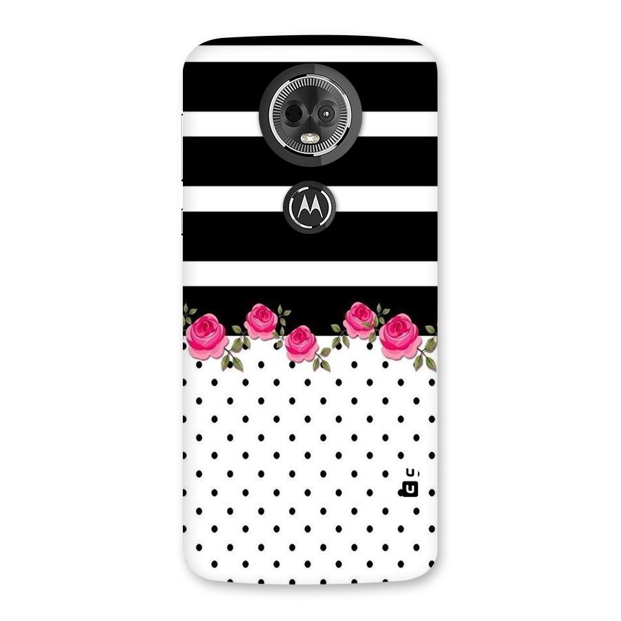 Dots Roses Stripes Back Case for Moto E5 Plus