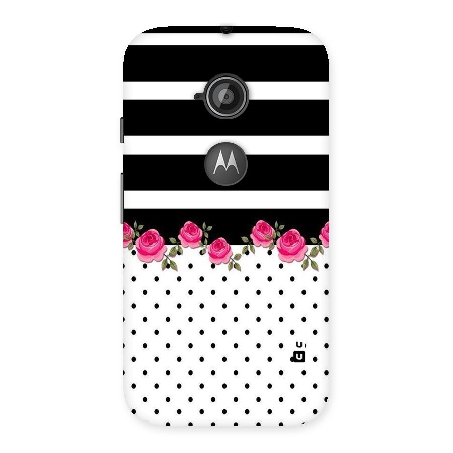 Dots Roses Stripes Back Case for Moto E 2nd Gen