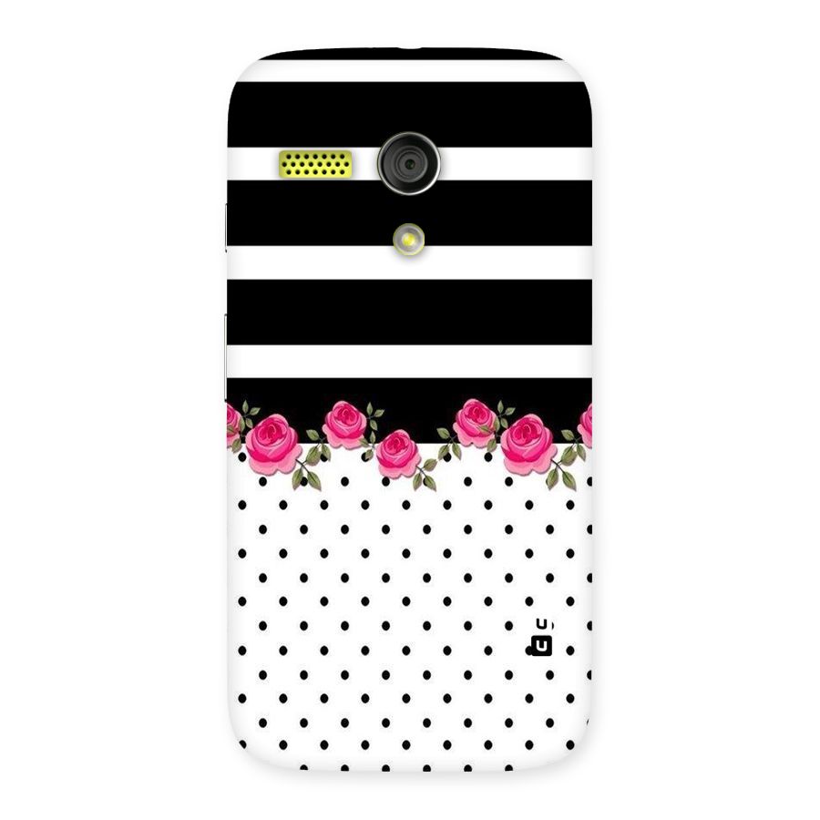 Dots Roses Stripes Back Case for Moto G