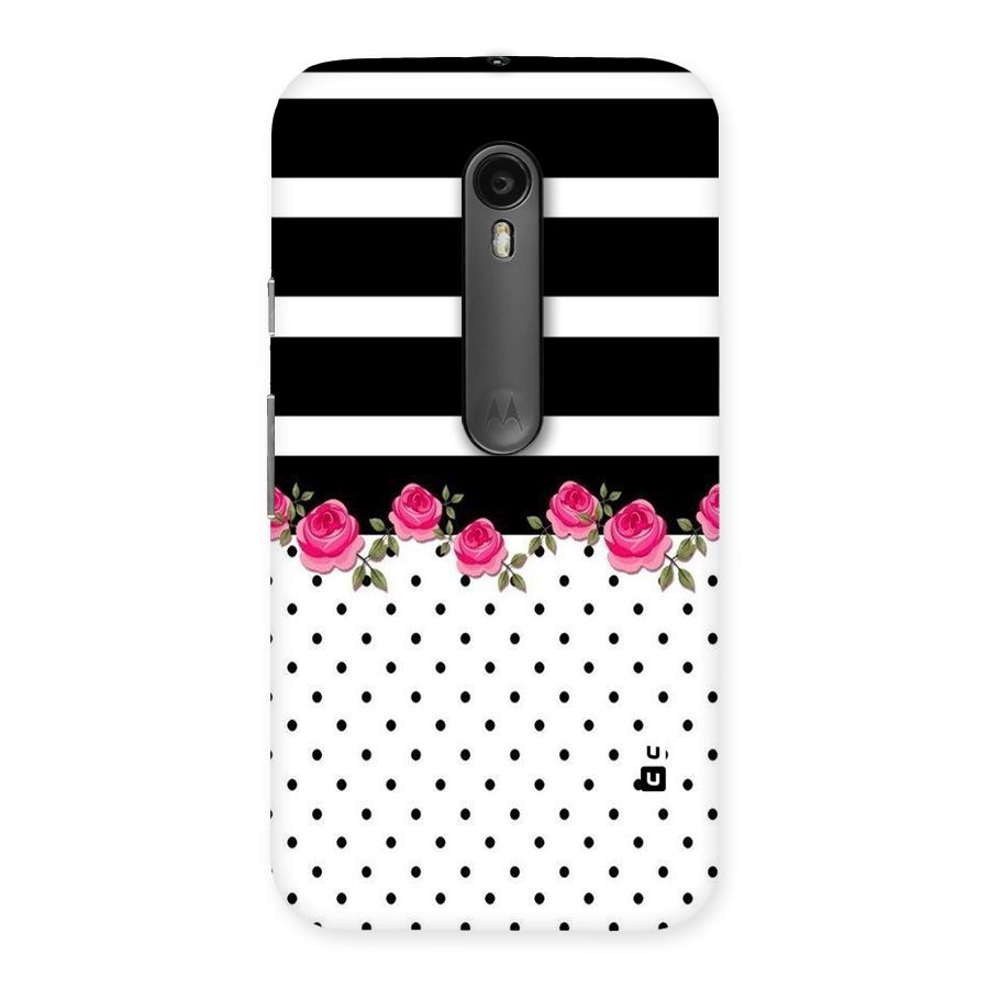 Dots Roses Stripes Back Case for Moto G3