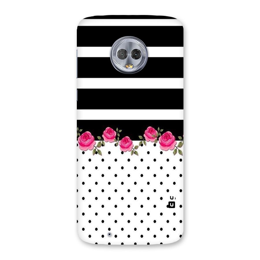 Dots Roses Stripes Back Case for Moto G6