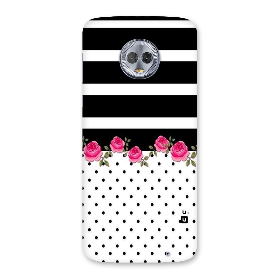 Dots Roses Stripes Back Case for Moto G6 Plus