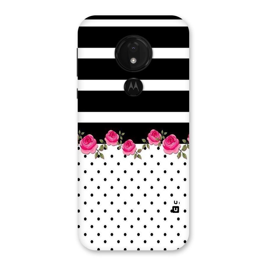 Dots Roses Stripes Back Case for Moto G7 Power