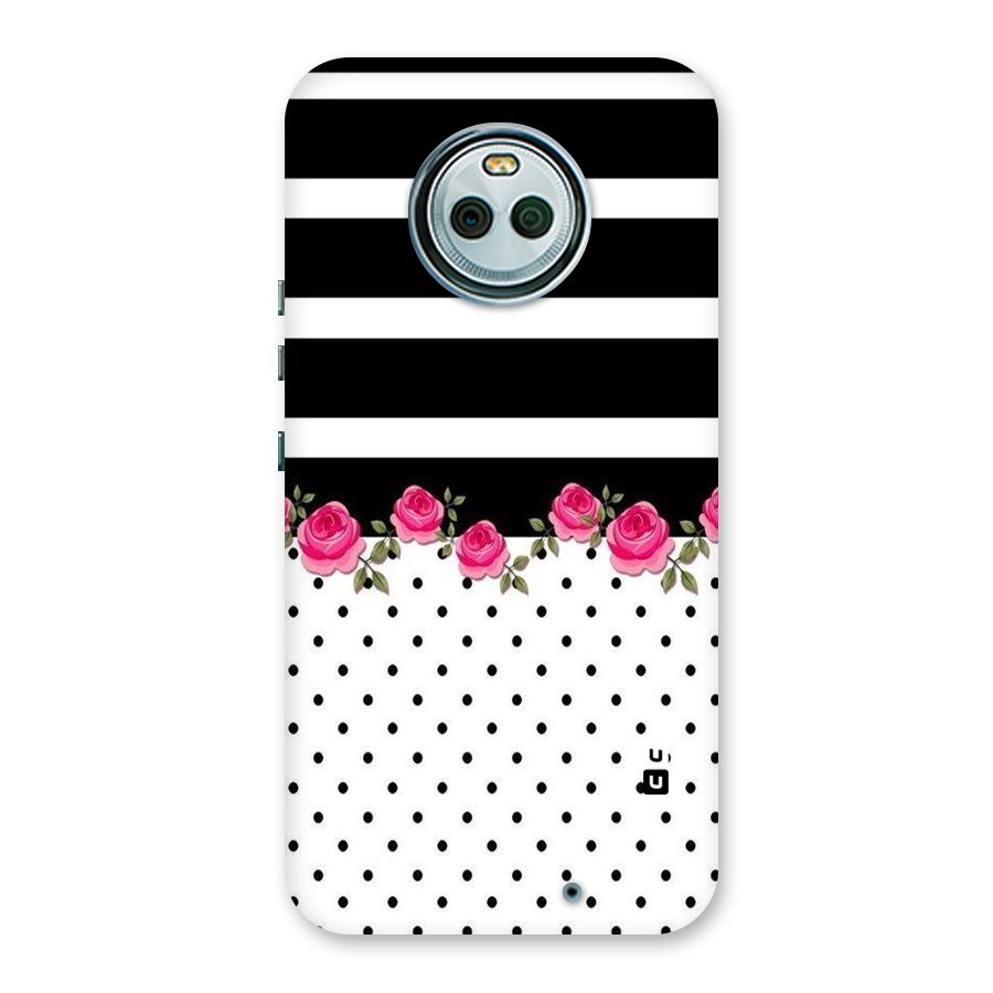 Dots Roses Stripes Back Case for Moto X4