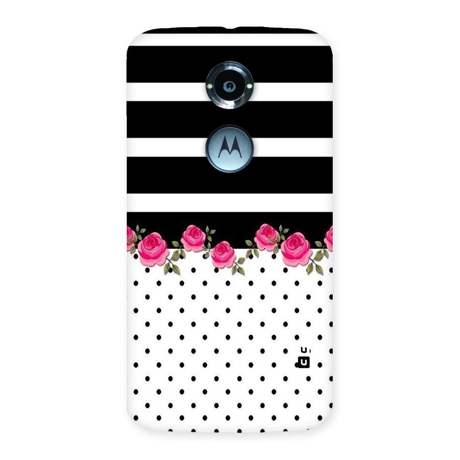 Dots Roses Stripes Back Case for Moto X 2nd Gen