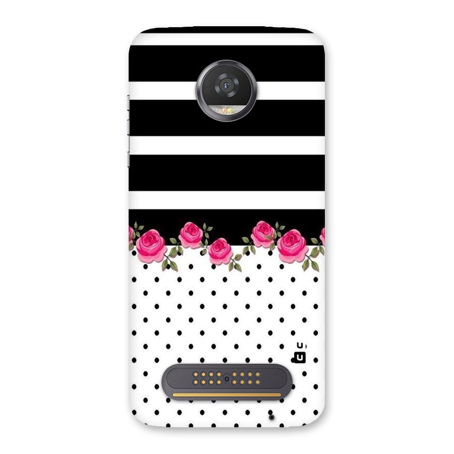 Dots Roses Stripes Back Case for Moto Z2 Play