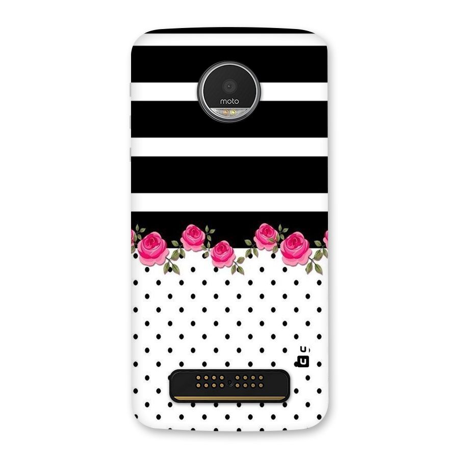 Dots Roses Stripes Back Case for Moto Z Play