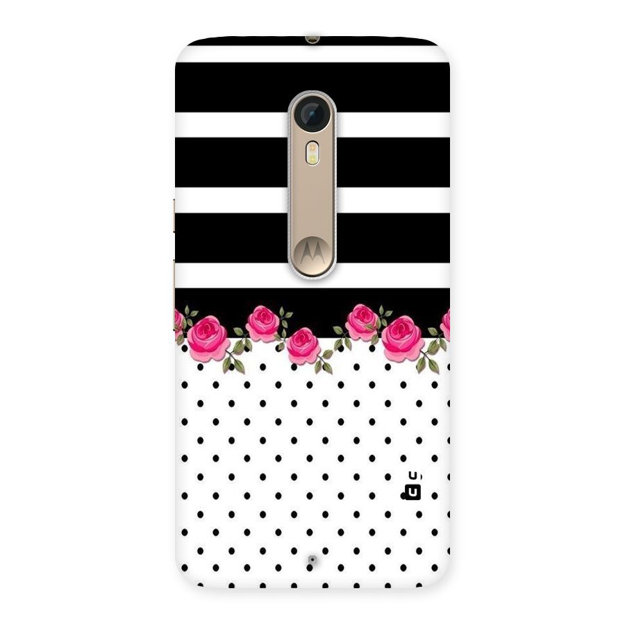 Dots Roses Stripes Back Case for Motorola Moto X Style