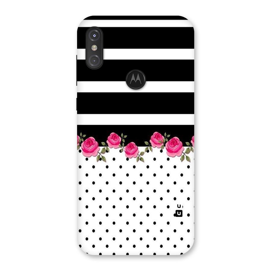Dots Roses Stripes Back Case for Motorola One Power