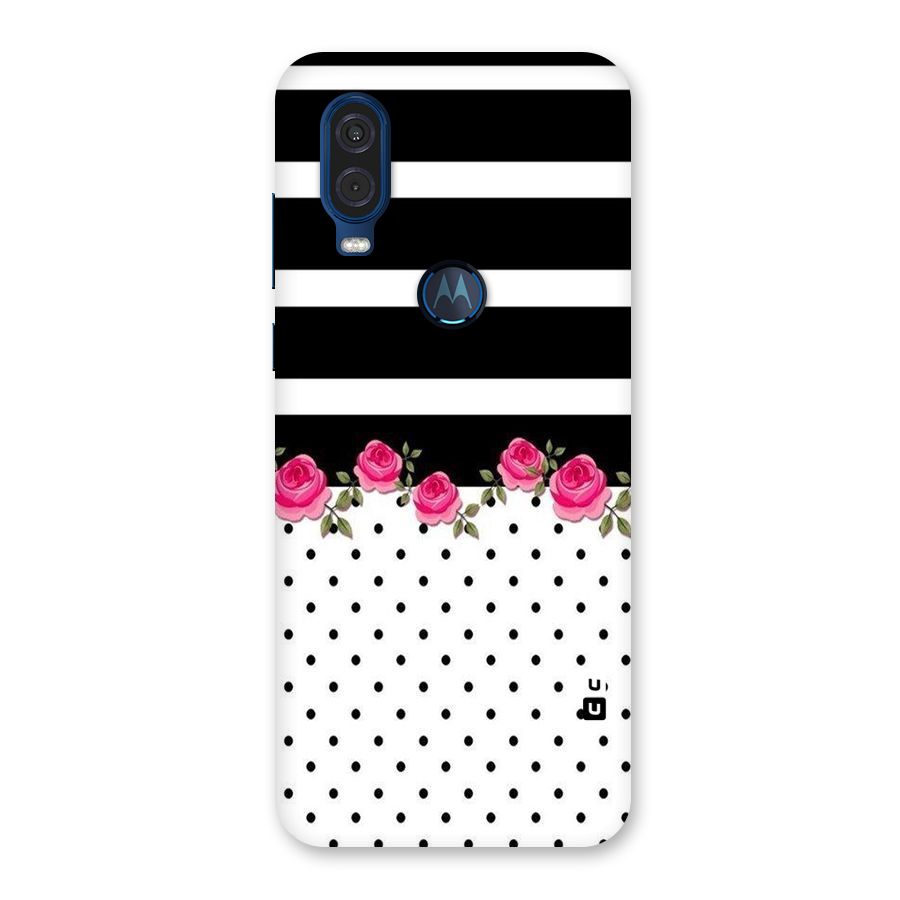 Dots Roses Stripes Back Case for Motorola One Vision