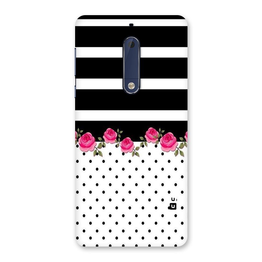 Dots Roses Stripes Back Case for Nokia 5