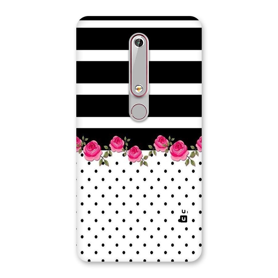 Dots Roses Stripes Back Case for Nokia 6.1
