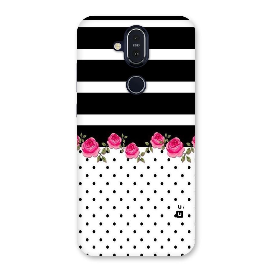 Dots Roses Stripes Back Case for Nokia 8.1