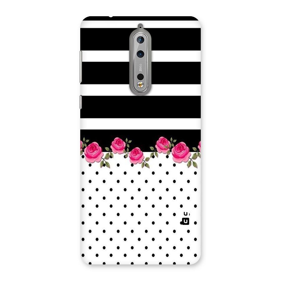 Dots Roses Stripes Back Case for Nokia 8