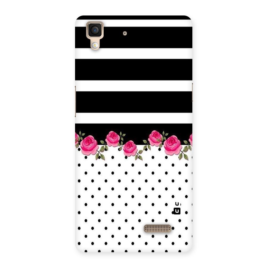 Dots Roses Stripes Back Case for Oppo R7