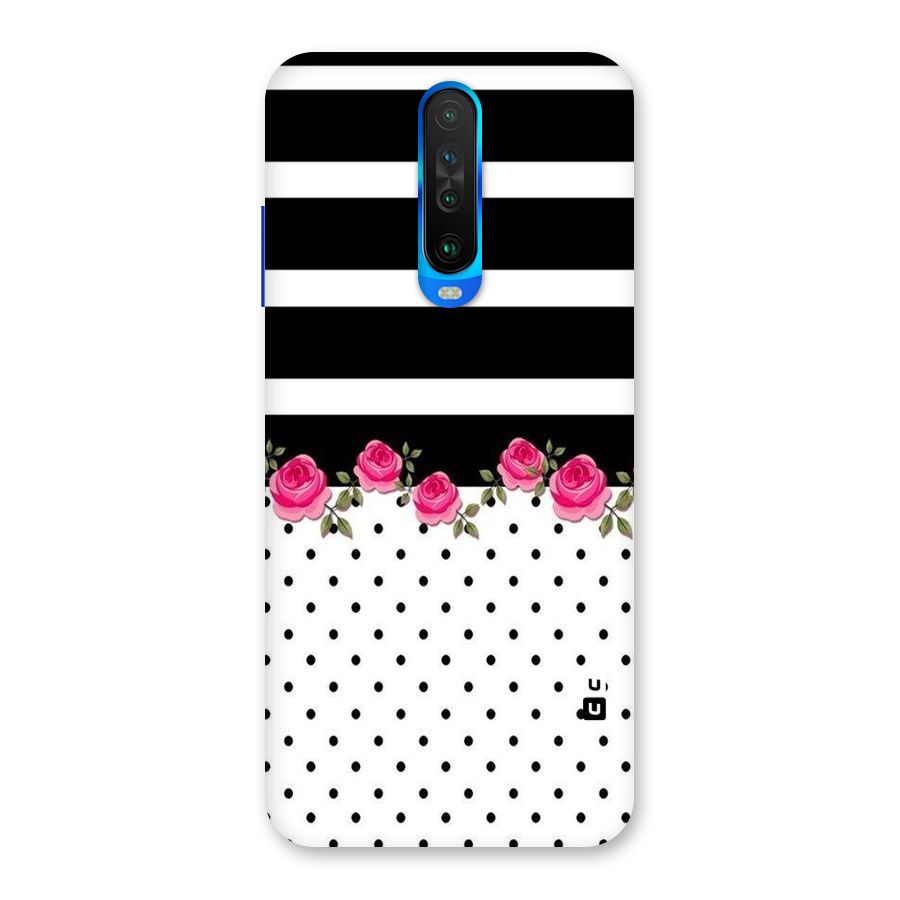 Dots Roses Stripes Back Case for Poco X2