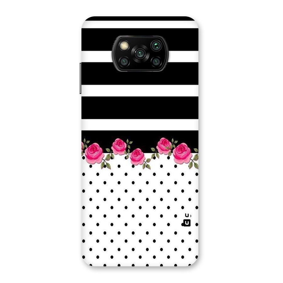 Dots Roses Stripes Back Case for Poco X3