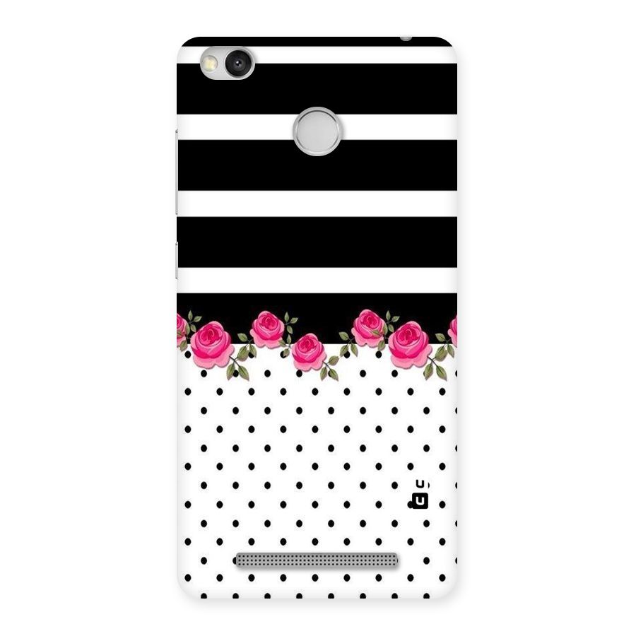 Dots Roses Stripes Back Case for Redmi 3S Prime