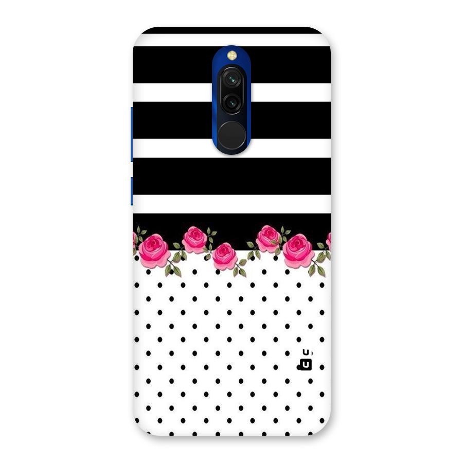 Dots Roses Stripes Back Case for Redmi 8