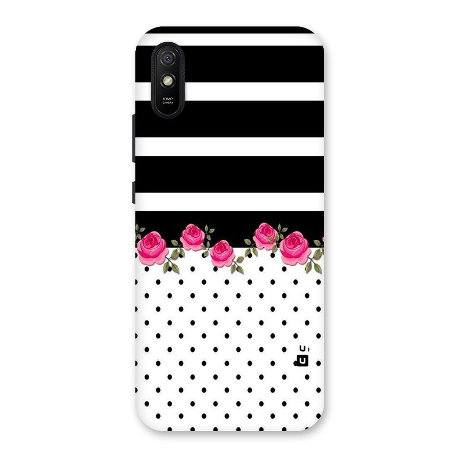 Dots Roses Stripes Back Case for Redmi 9A
