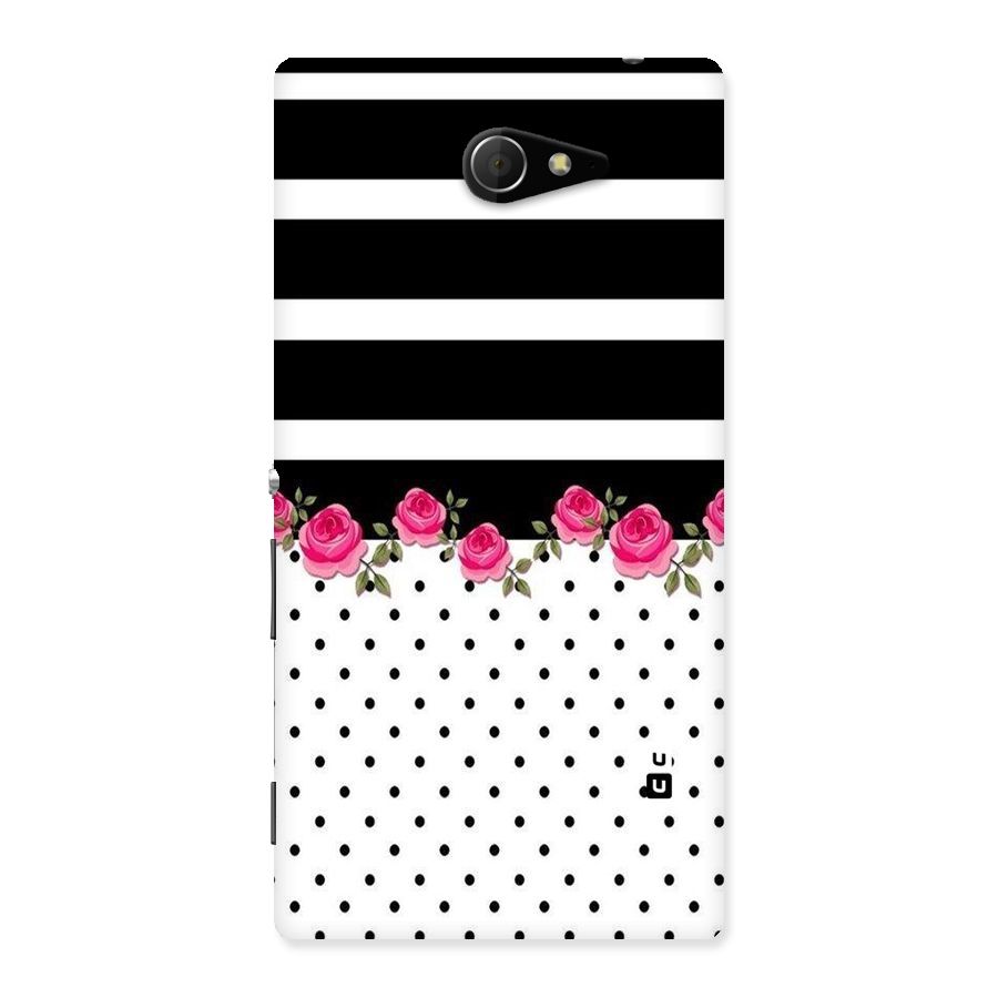 Dots Roses Stripes Back Case for Sony Xperia M2