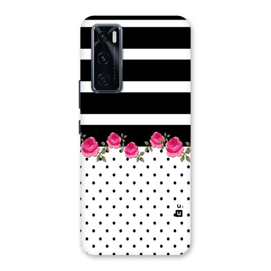 Dots Roses Stripes Back Case for Vivo V20 SE