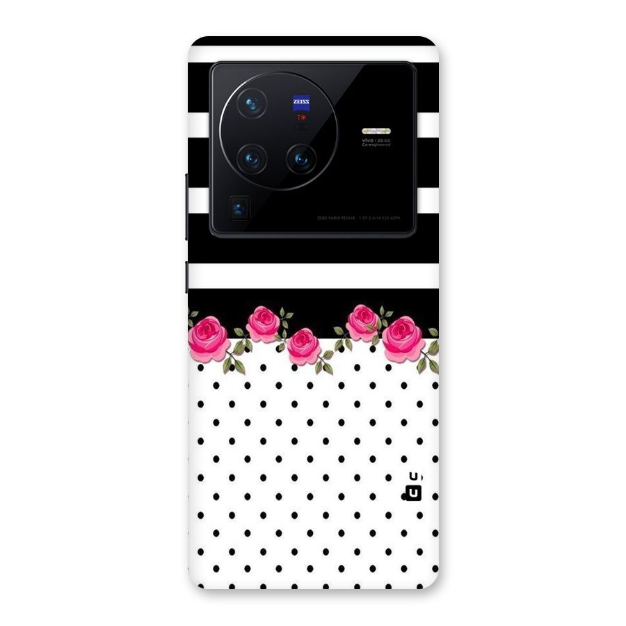 Dots Roses Stripes Back Case for Vivo X80 Pro
