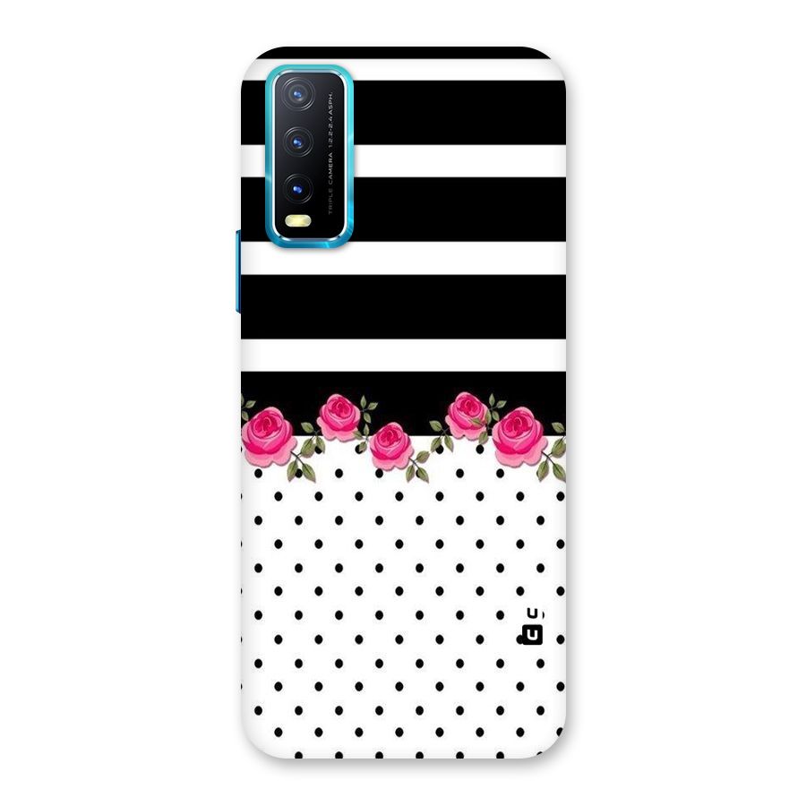 Dots Roses Stripes Back Case for Vivo Y20A