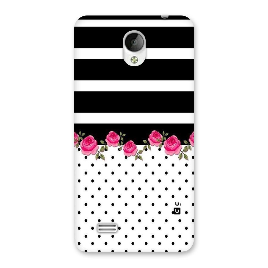 Dots Roses Stripes Back Case for Vivo Y21
