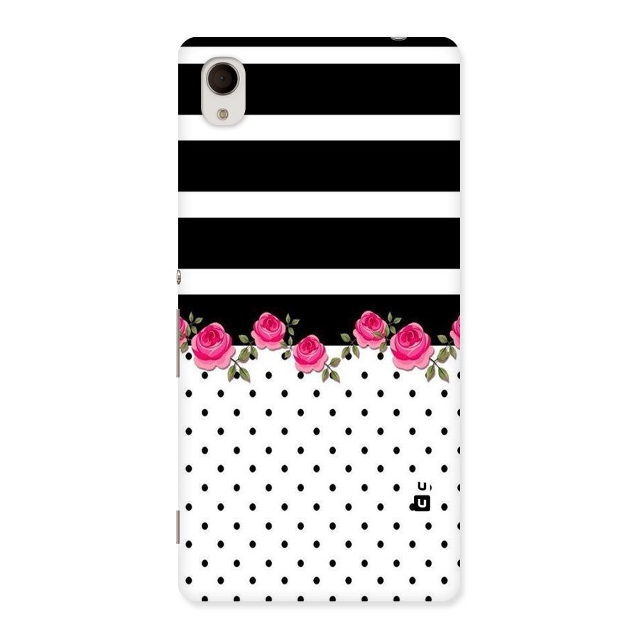 Dots Roses Stripes Back Case for Xperia M4 Aqua