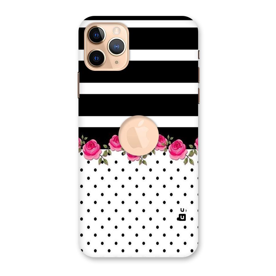 Dots Roses Stripes Back Case for iPhone 11 Pro Max Logo Cut