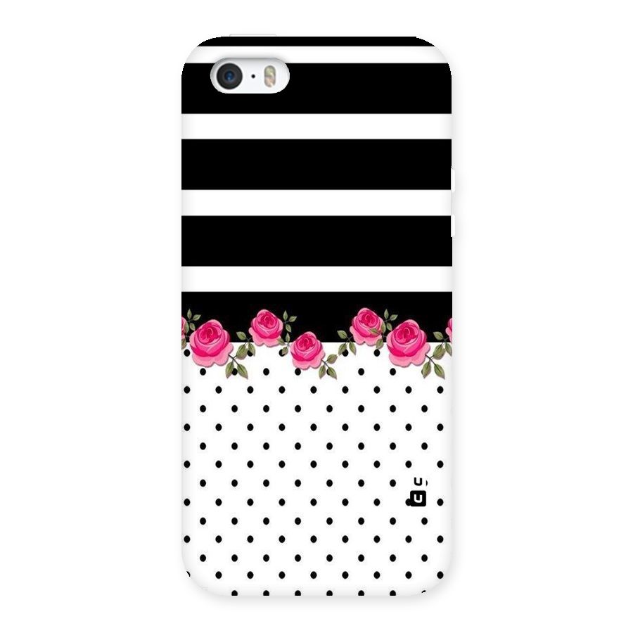 Dots Roses Stripes Back Case for iPhone 5 5S