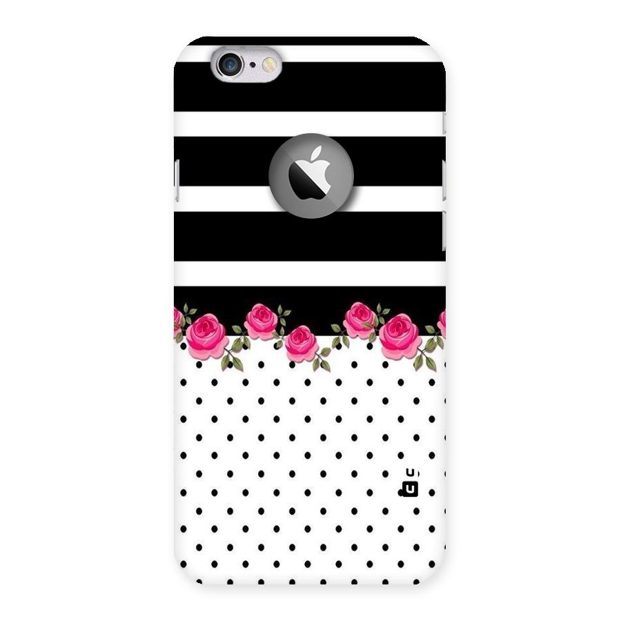 Dots Roses Stripes Back Case for iPhone 6 Logo Cut