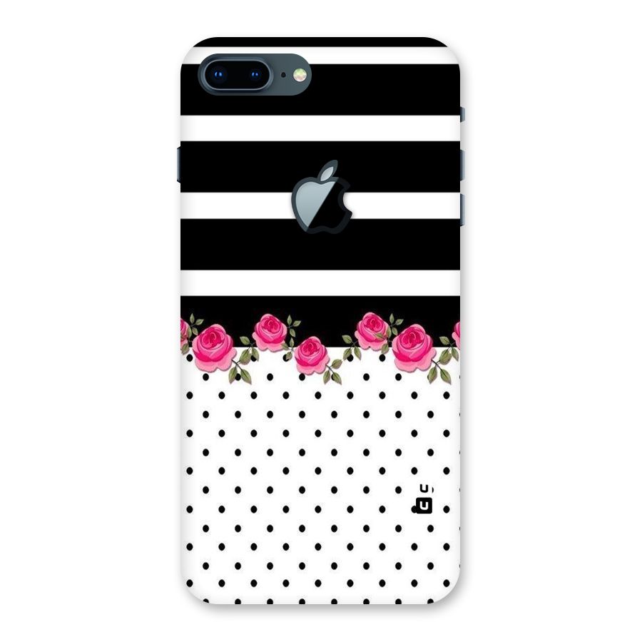 Dots Roses Stripes Back Case for iPhone 7 Plus Apple Cut