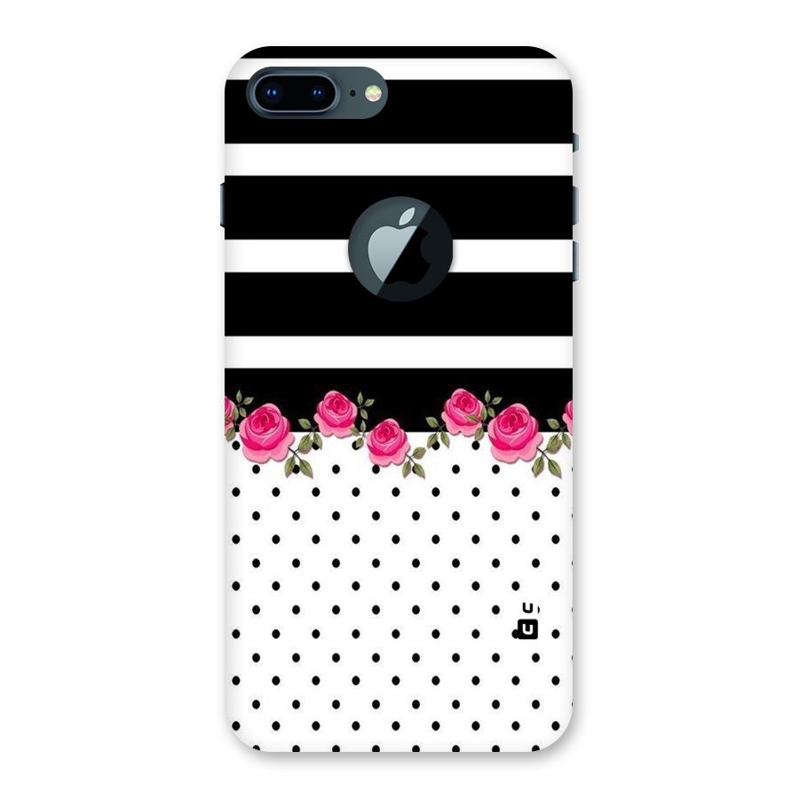 Dots Roses Stripes Back Case for iPhone 7 Plus Logo Cut