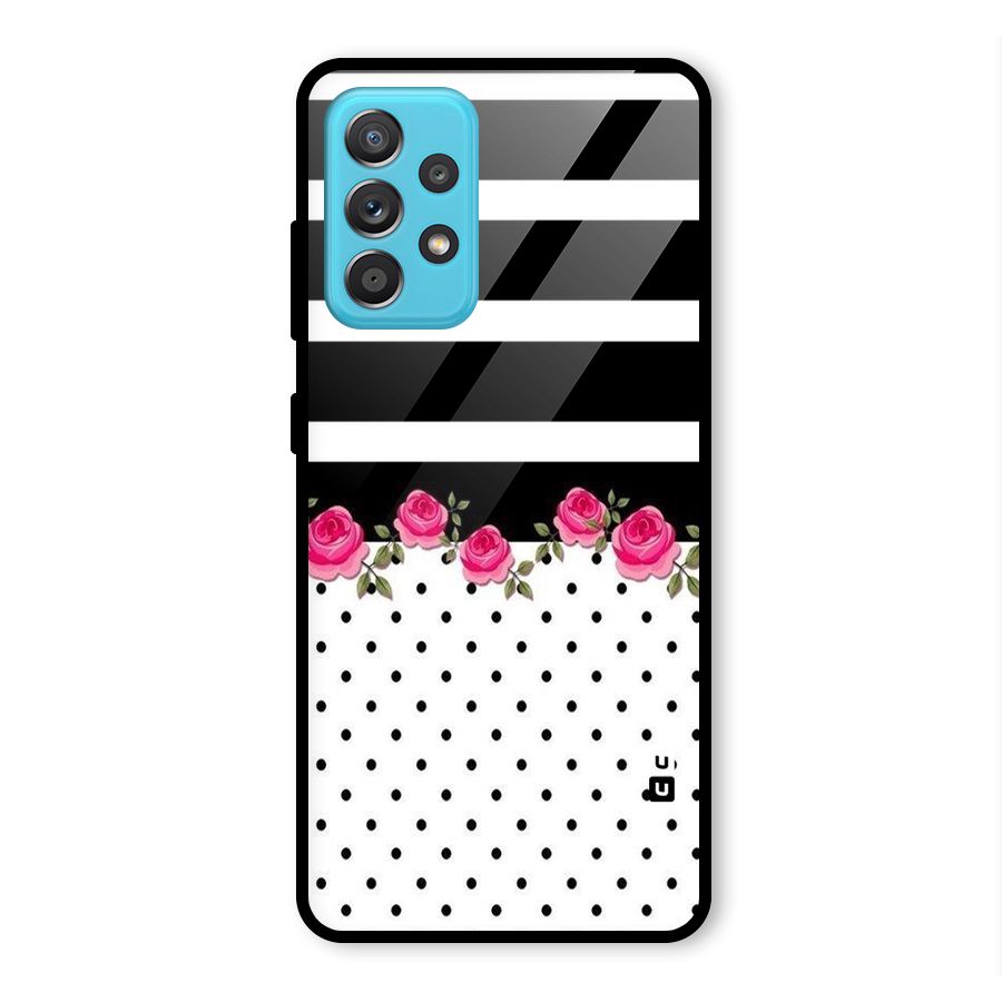 Dots Roses Stripes Glass Back Case for Galaxy A52s 5G