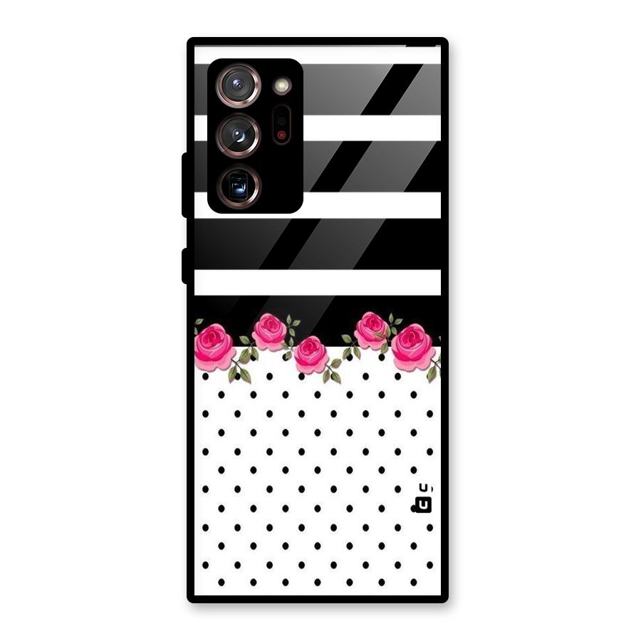 Dots Roses Stripes Glass Back Case for Galaxy Note 20 Ultra