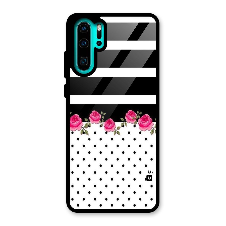 Dots Roses Stripes Glass Back Case for Huawei P30 Pro