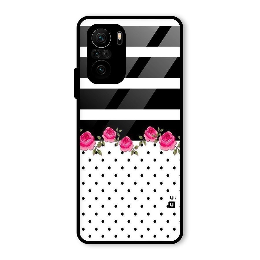 Dots Roses Stripes Glass Back Case for Mi 11x