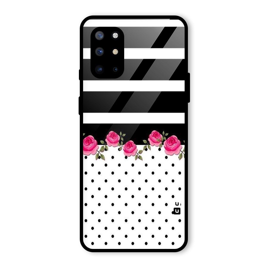 Dots Roses Stripes Glass Back Case for OnePlus 8T