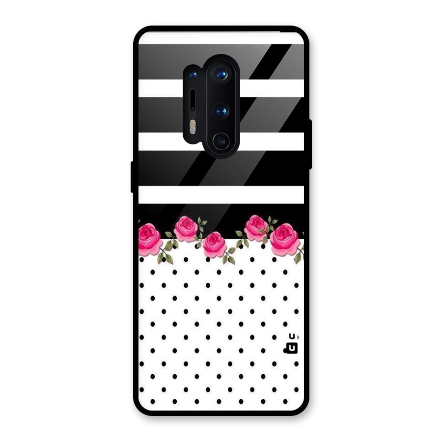 Dots Roses Stripes Glass Back Case for OnePlus 8 Pro