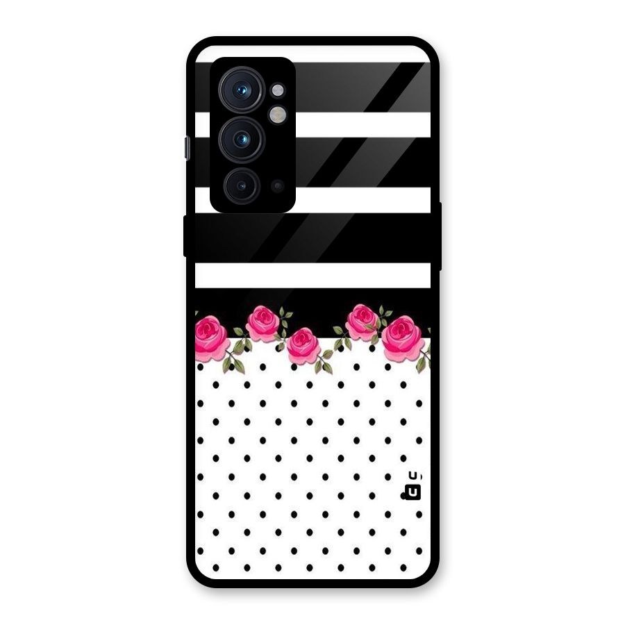 Dots Roses Stripes Glass Back Case for OnePlus 9RT 5G