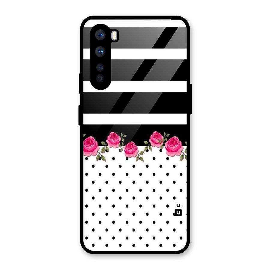 Dots Roses Stripes Glass Back Case for OnePlus Nord