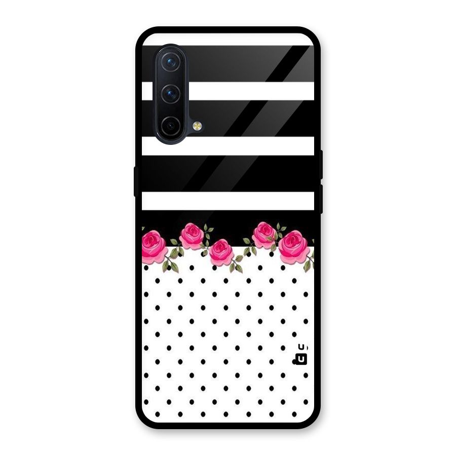 Dots Roses Stripes Glass Back Case for OnePlus Nord CE 5G
