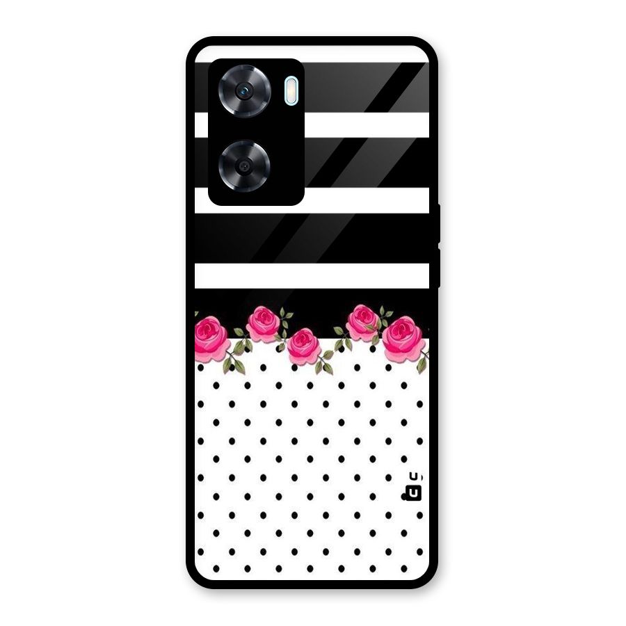 Dots Roses Stripes Glass Back Case for Oppo A77