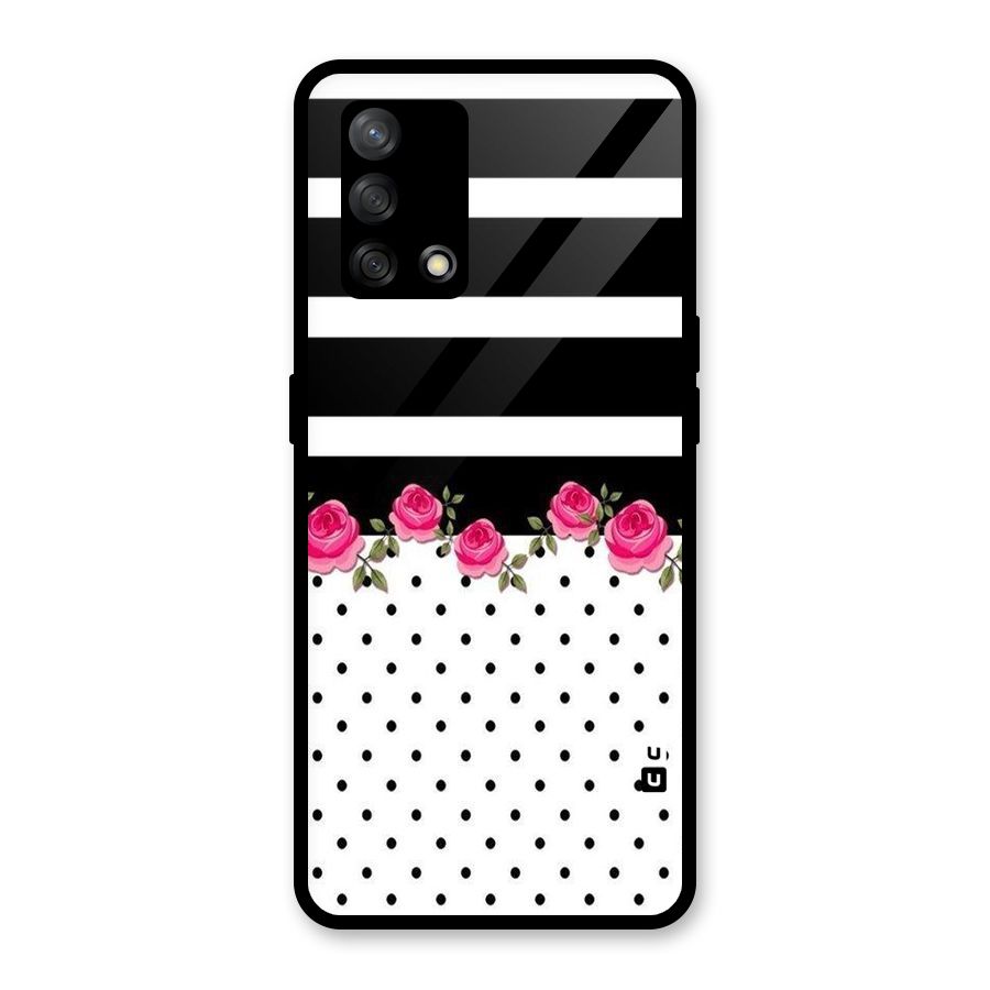 Dots Roses Stripes Glass Back Case for Oppo F19