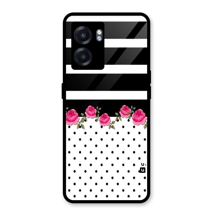 Dots Roses Stripes Glass Back Case for Oppo K10 (5G)